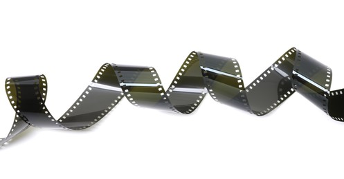 Photo of Strip of photographic film isolated on white
