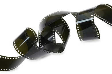 Photo of Strip of photographic film isolated on white
