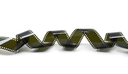 Photo of Strip of photographic film isolated on white