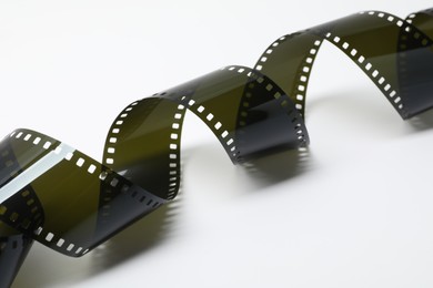 Photo of Strip of photographic film on white background