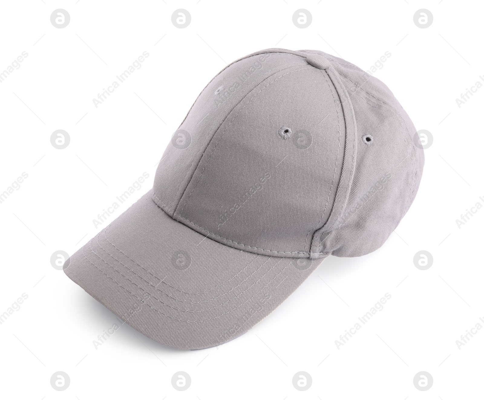 Light grey baseball hat isolated on white Photo of Light grey baseball hat isolated on white