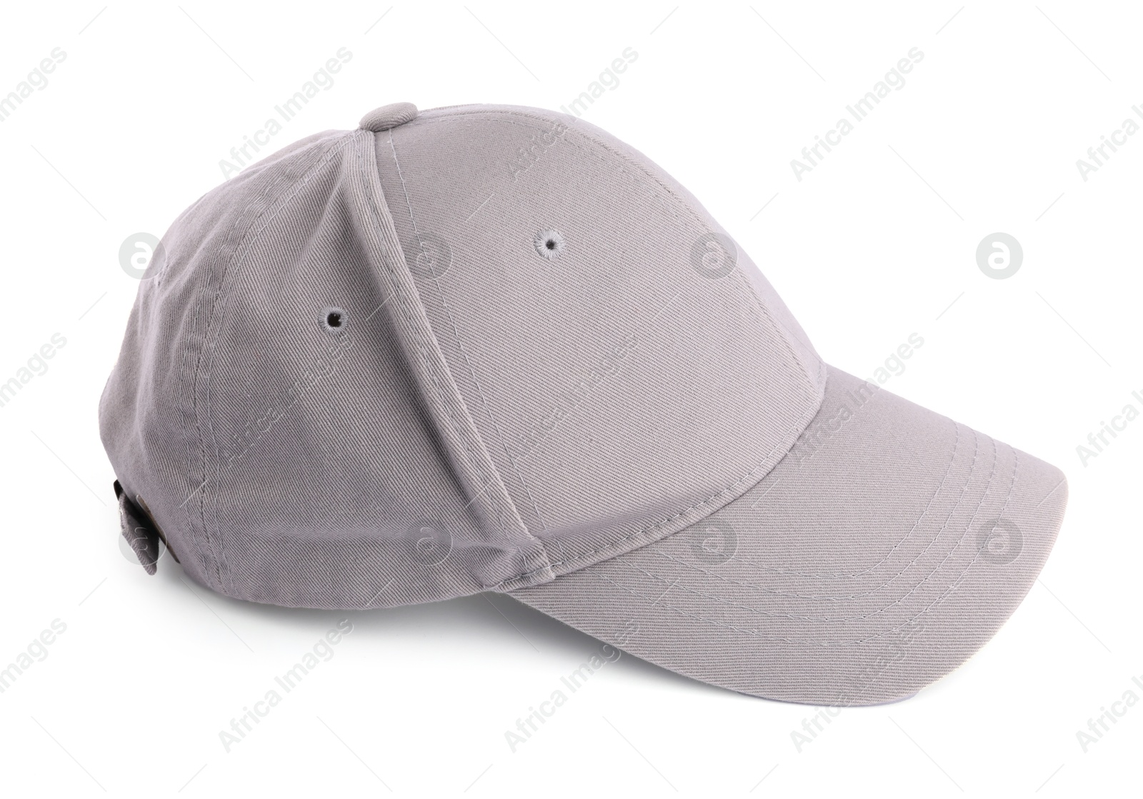 Light grey baseball hat isolated on white Photo of Light grey baseball hat isolated on white