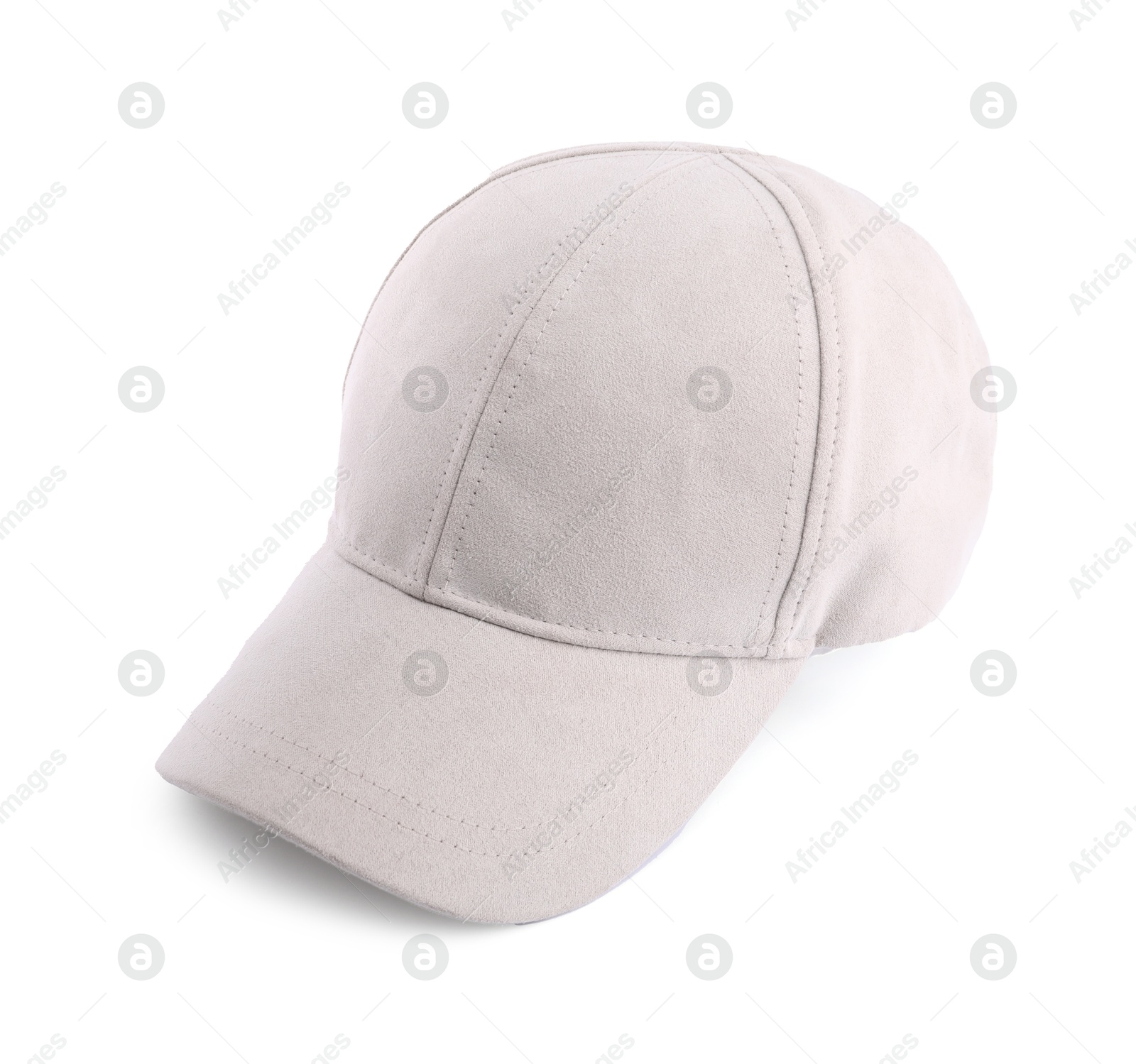 One beige baseball hat isolated on white Photo of One beige baseball hat isolated on white