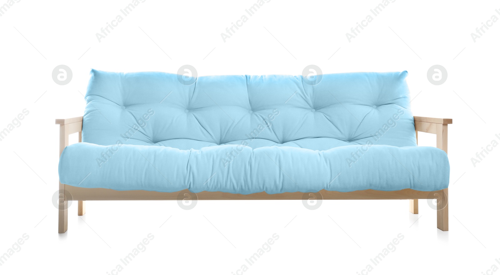 Light blue sofa isolated on white. Furniture for living room interior Image of Light blue sofa isolated on white. Furniture for living room interior