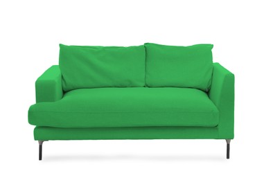 Image of Green sofa isolated on white. Furniture for living room interior