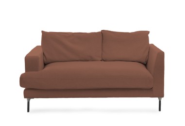 Image of Brown sofa isolated on white. Furniture for living room interior