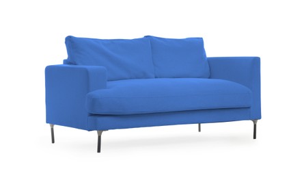 Image of Blue sofa isolated on white. Furniture for living room interior
