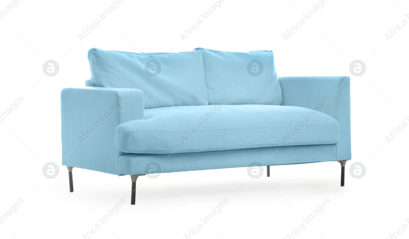 Light blue sofa isolated on white. Furniture for living room interior Image of Light blue sofa isolated on white. Furniture for living room interior