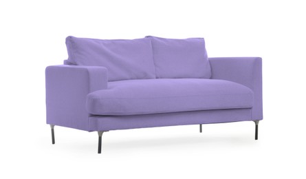 Image of Contemporary purple sofa isolated on white. Furniture for living room interior