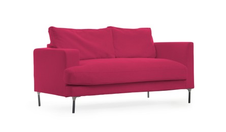 Image of Crimson sofa isolated on white. Furniture for living room interior