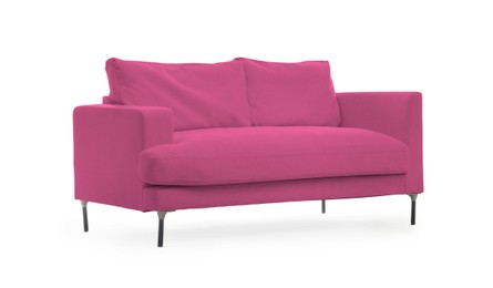 Image of Pink sofa isolated on white. Furniture for living room interior