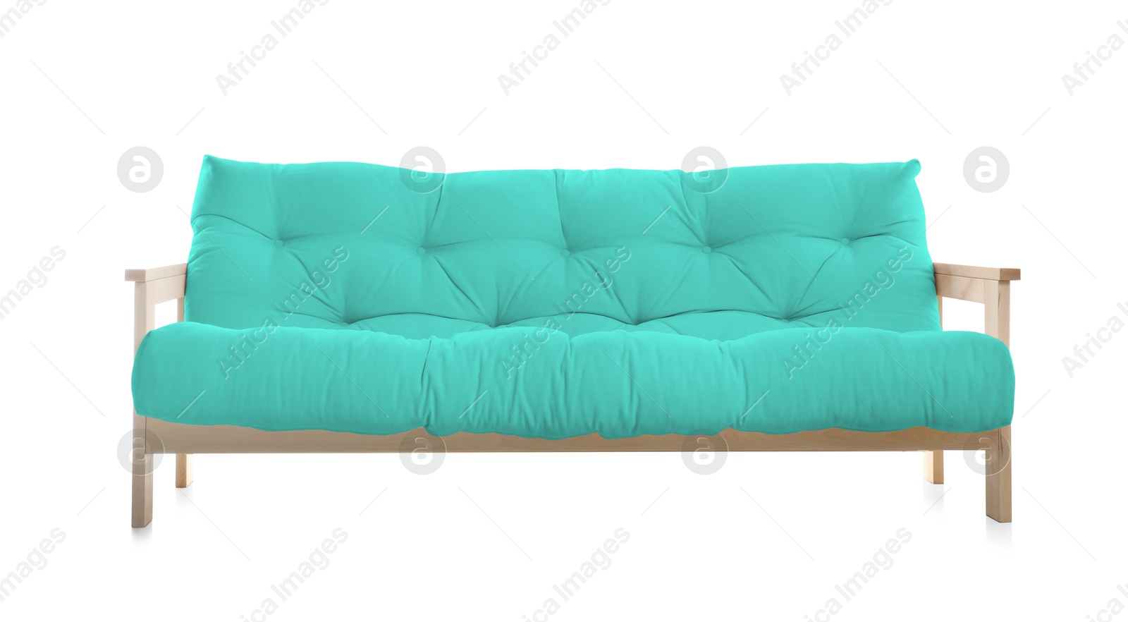 Turquoise sofa isolated on white. Furniture for living room interior Image of Turquoise sofa isolated on white. Furniture for living room interior