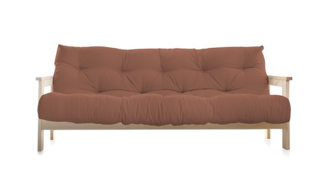 Image of Brown sofa isolated on white. Furniture for living room interior