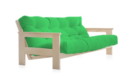 Image of Green sofa isolated on white. Furniture for living room interior