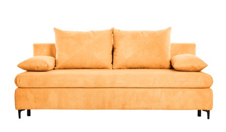 Image of Orange sofa isolated on white. Furniture for living room interior