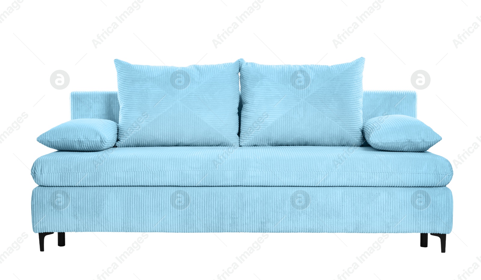 Light blue sofa isolated on white. Furniture for living room interior Image of Light blue sofa isolated on white. Furniture for living room interior