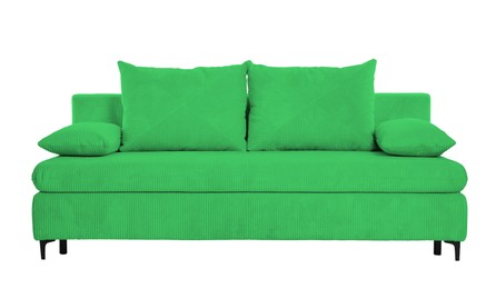 Image of Green sofa isolated on white. Furniture for living room interior