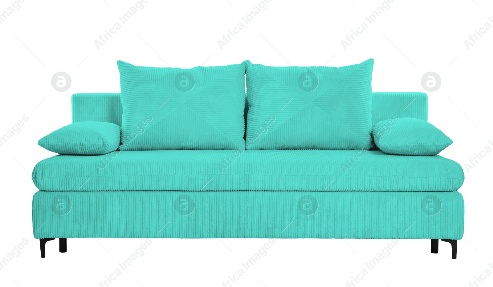 Turquoise sofa isolated on white. Furniture for living room interior Image of Turquoise sofa isolated on white. Furniture for living room interior