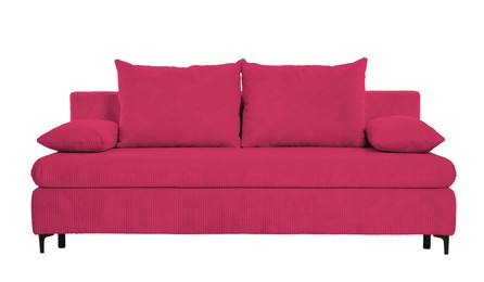 Image of Crimson sofa isolated on white. Furniture for living room interior