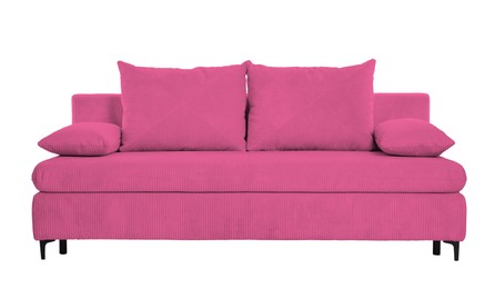 Image of Pink sofa isolated on white. Furniture for living room interior