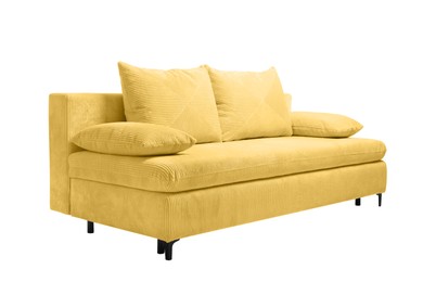 Image of Yellow sofa isolated on white. Furniture for living room interior