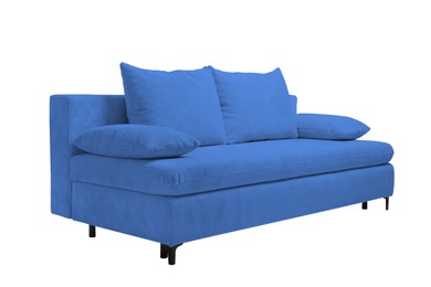 Image of Blue sofa isolated on white. Furniture for living room interior