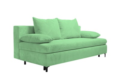 Image of Light green sofa isolated on white. Furniture for living room interior