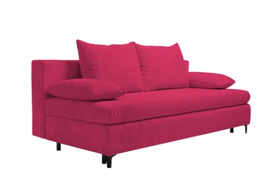 Image of Crimson sofa isolated on white. Furniture for living room interior