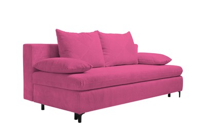 Image of Pink sofa isolated on white. Furniture for living room interior