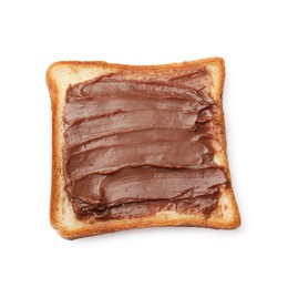 Photo of Sandwich with chocolate butter isolated on white, top view