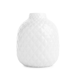 Photo of One beautiful ceramic vase isolated on white