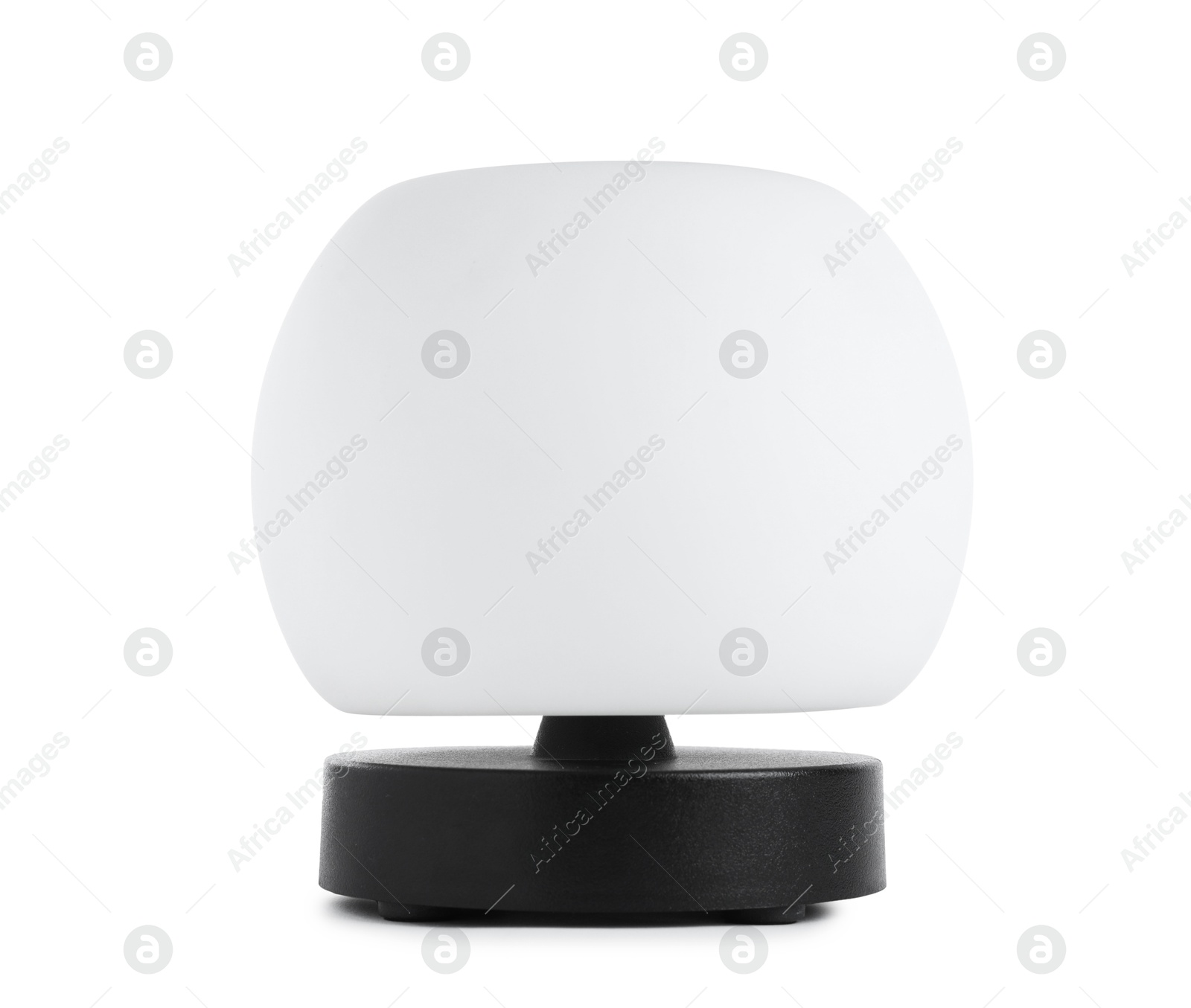 Stylish elegant night lamp isolated on white Photo of Stylish elegant night lamp isolated on white