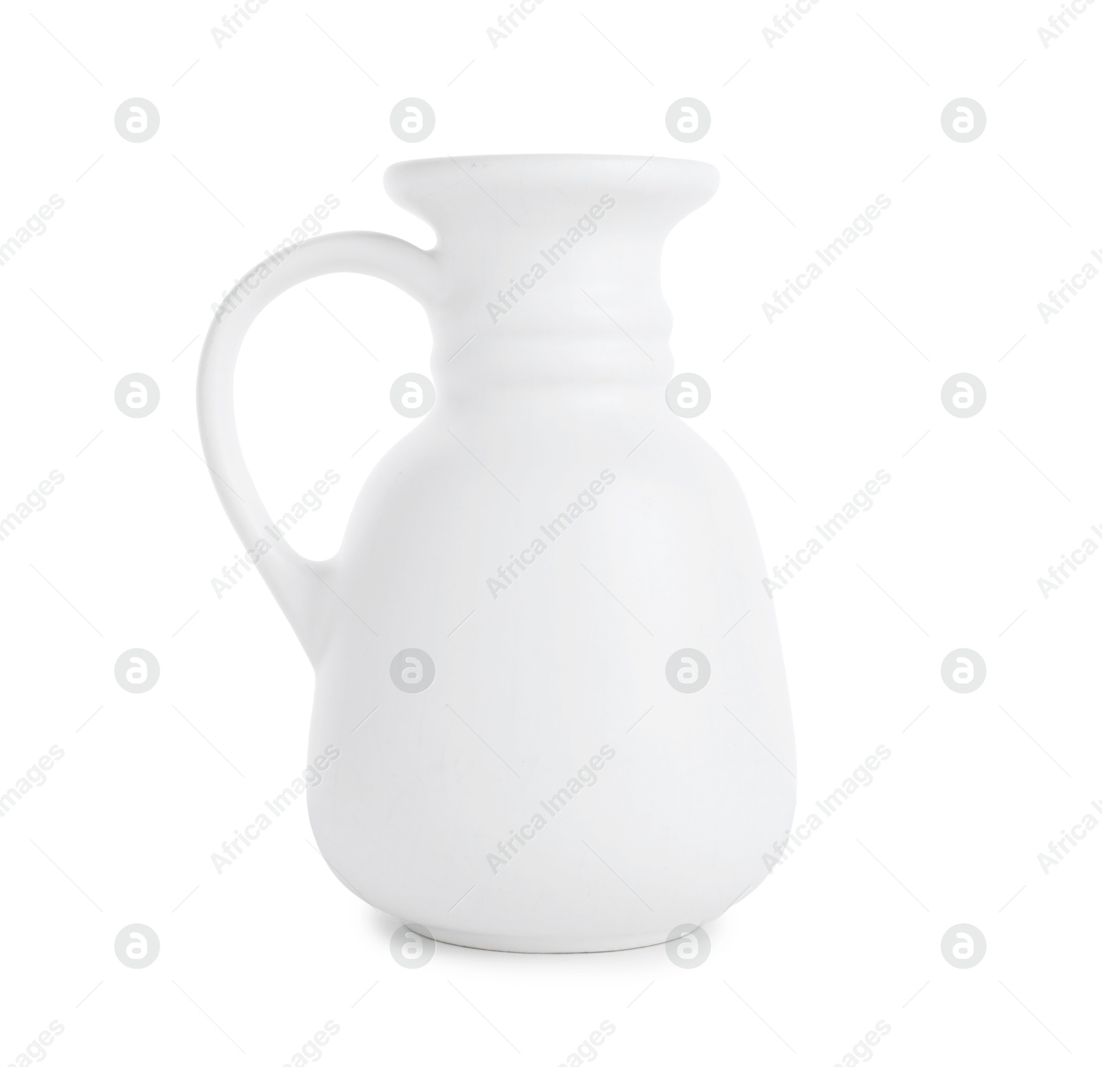 One beautiful ceramic vase isolated on white Photo of One beautiful ceramic vase isolated on white