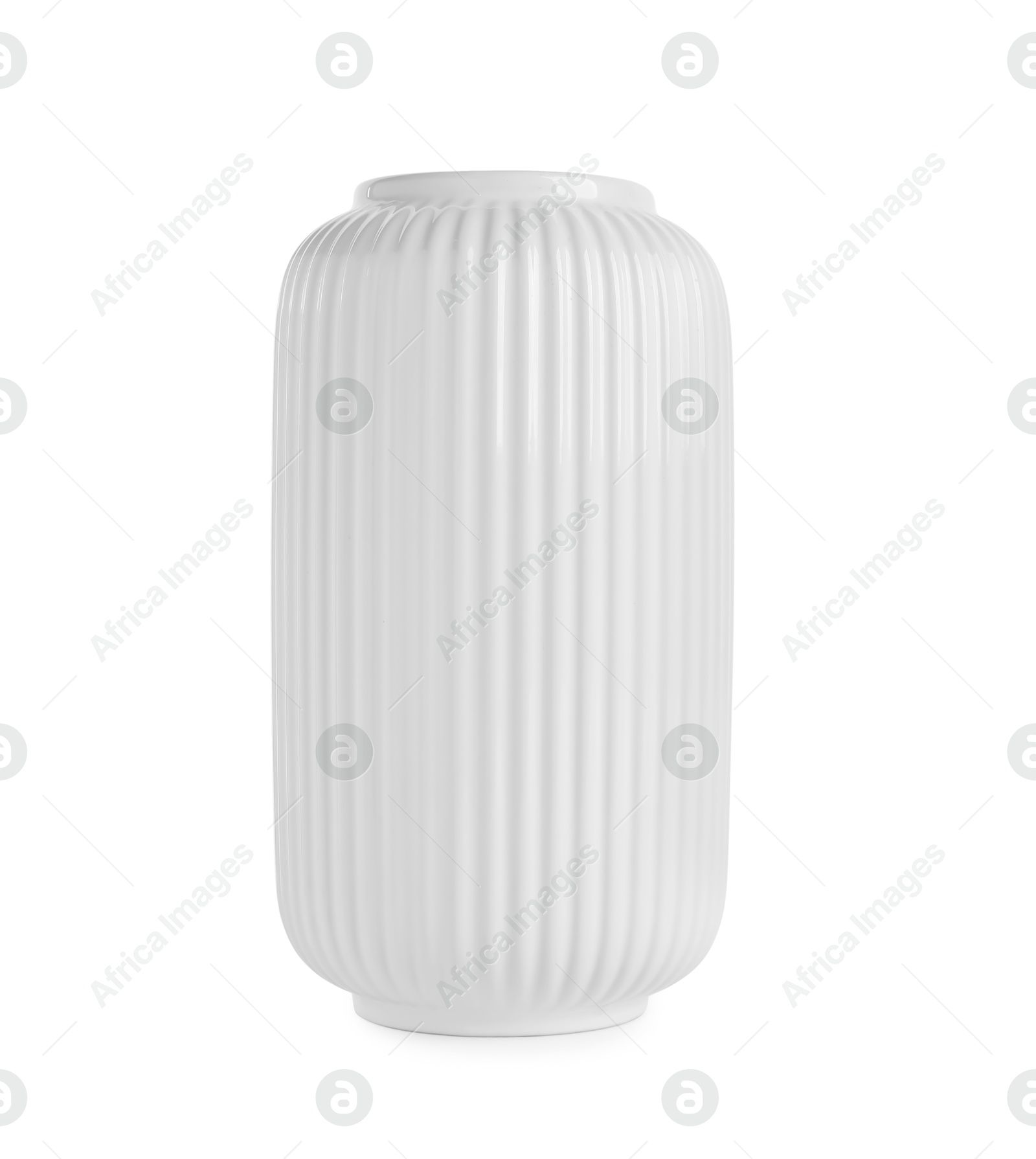 One beautiful ceramic vase isolated on white Photo of One beautiful ceramic vase isolated on white
