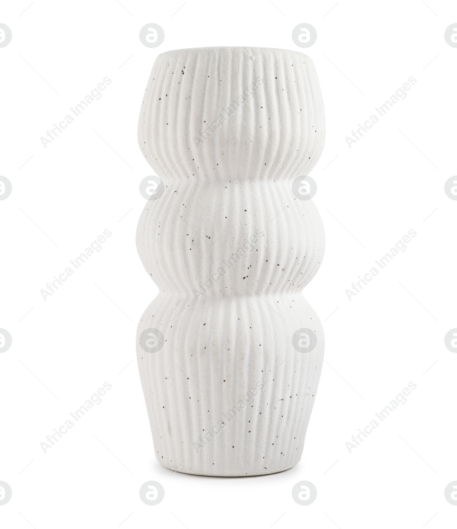 One beautiful ceramic vase isolated on white Photo of One beautiful ceramic vase isolated on white