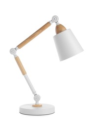 Photo of Stylish modern table lamp isolated on white