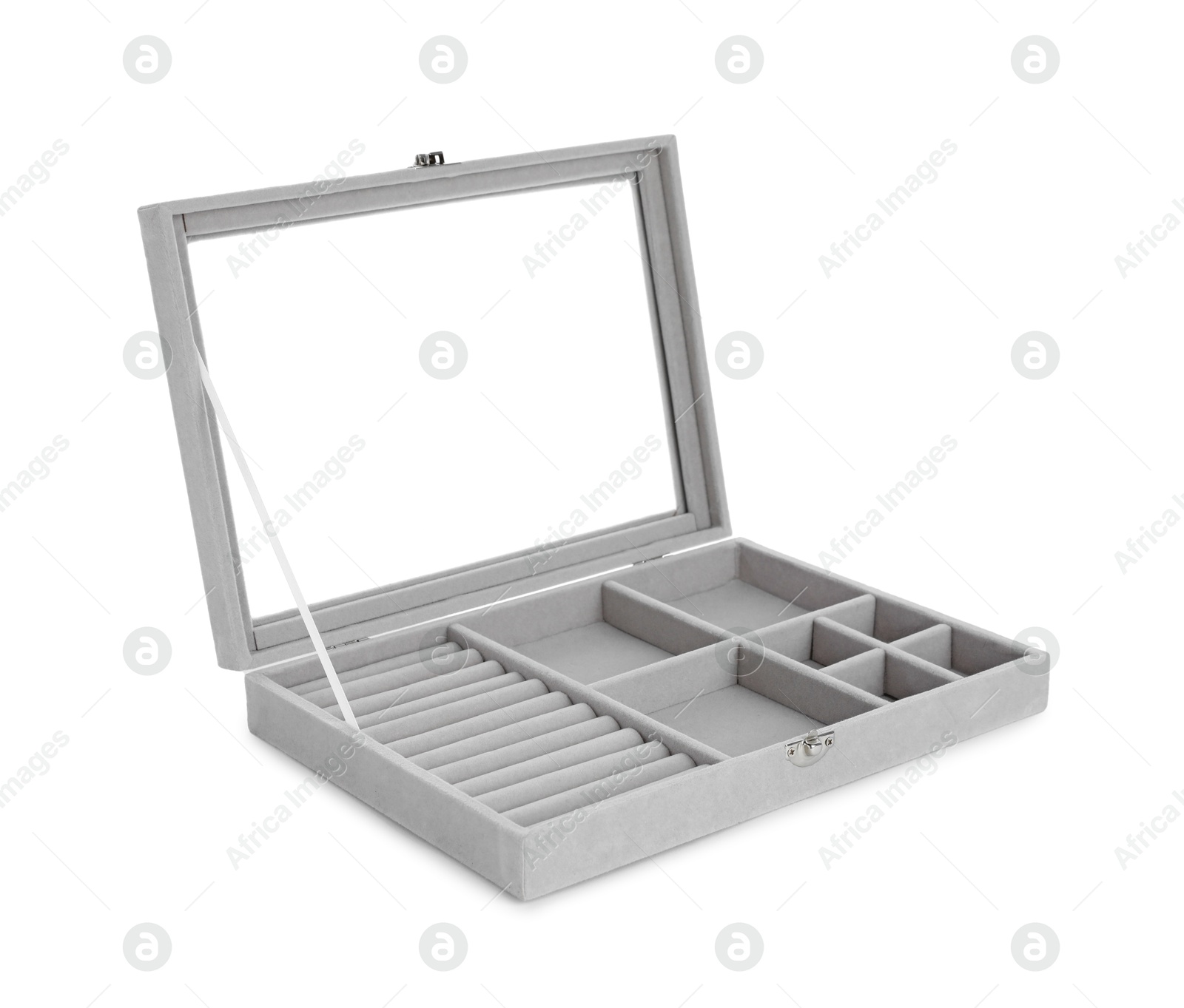 One empty jewelry box isolated on white Photo of One empty jewelry box isolated on white