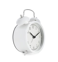 Photo of One classic alarm clock isolated on white