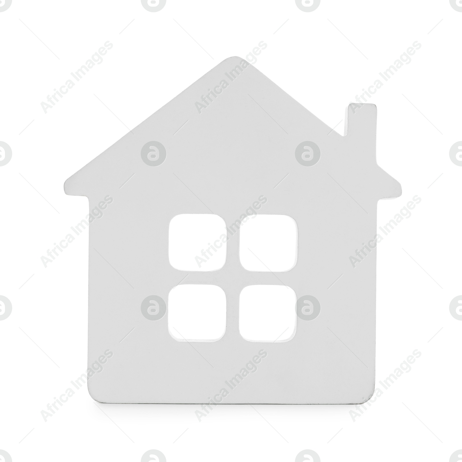 One decorative house model isolated on white Photo of One decorative house model isolated on white