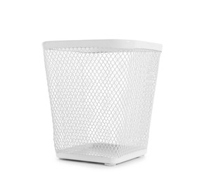 Photo of One empty pen holder isolated on white