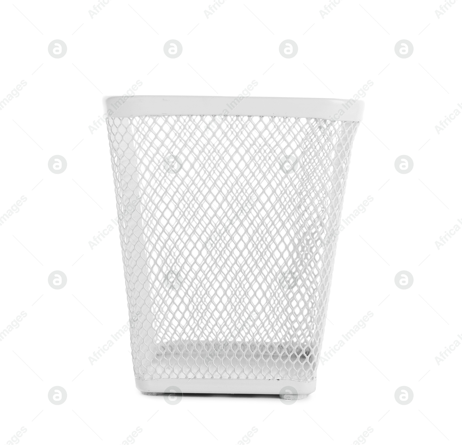 One empty pen holder isolated on white Photo of One empty pen holder isolated on white