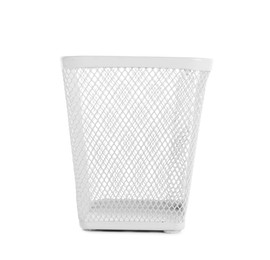 Photo of One empty pen holder isolated on white