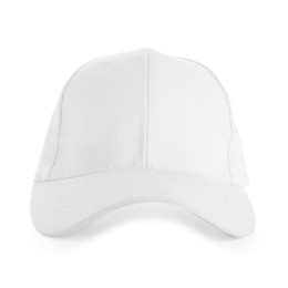 Photo of One stylish baseball hat isolated on white