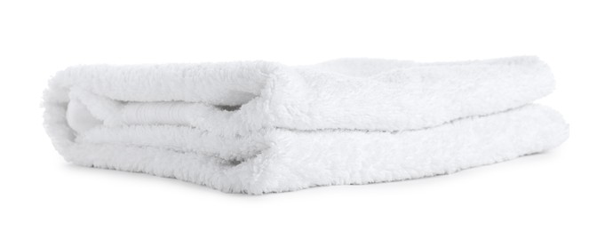 Photo of One folded terry towel isolated on white