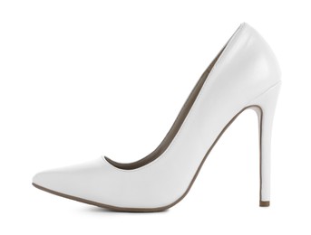 Photo of Stylish high heeled shoe isolated on white