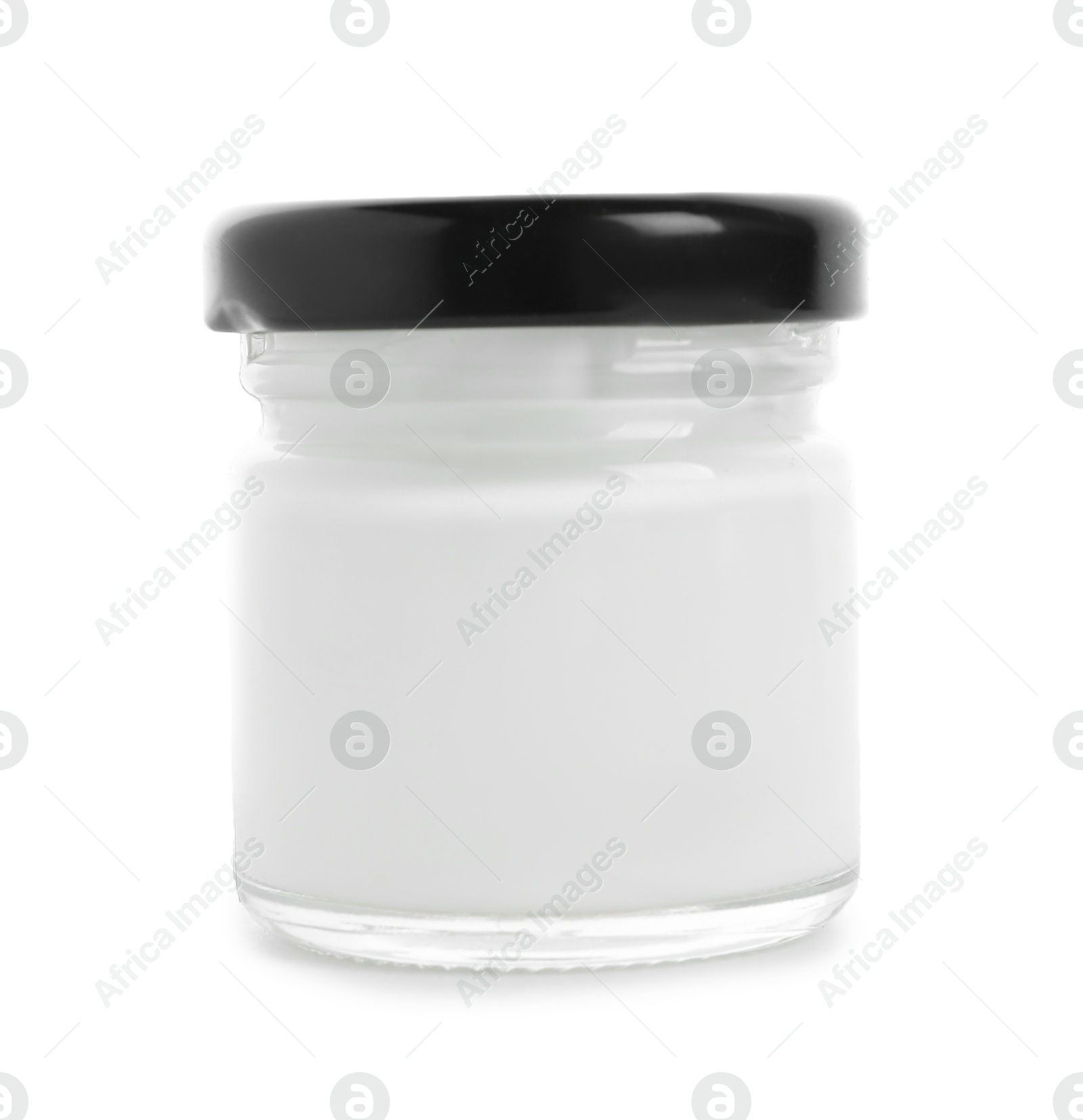 Jar of cosmetic product isolated on white Photo of Jar of cosmetic product isolated on white