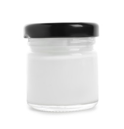 Photo of Jar of cosmetic product isolated on white