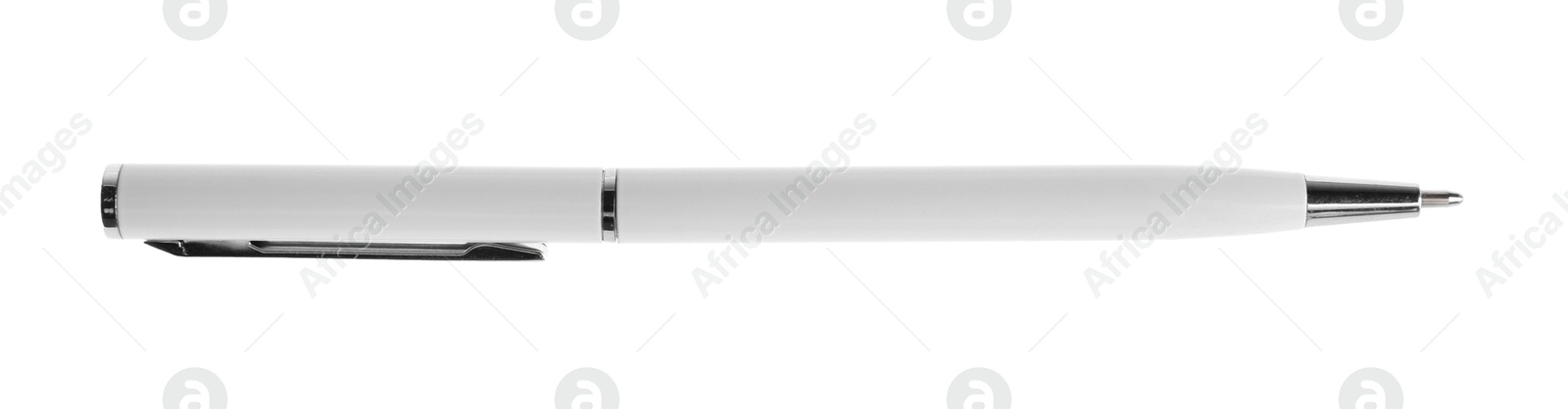 One ballpoint pen isolated on white, top view Photo of One ballpoint pen isolated on white, top view