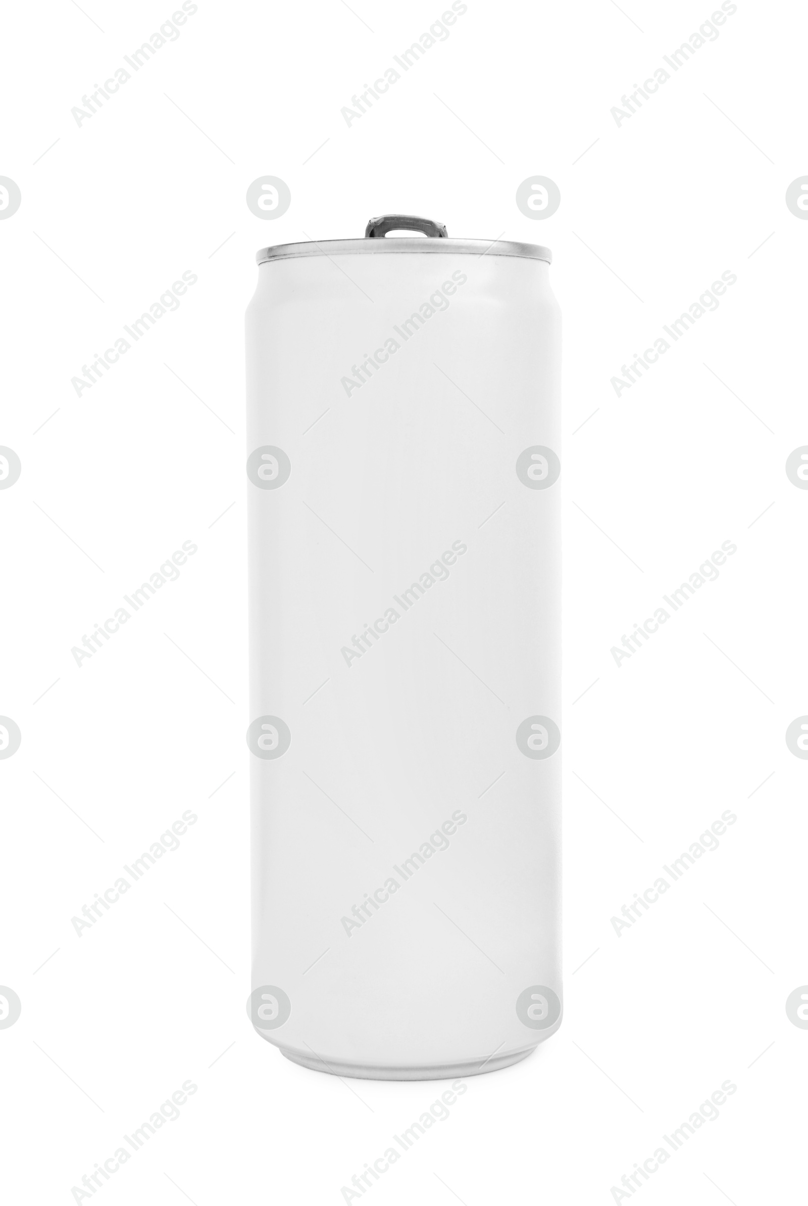 Photo of One tin can of refreshing drink isolated on white