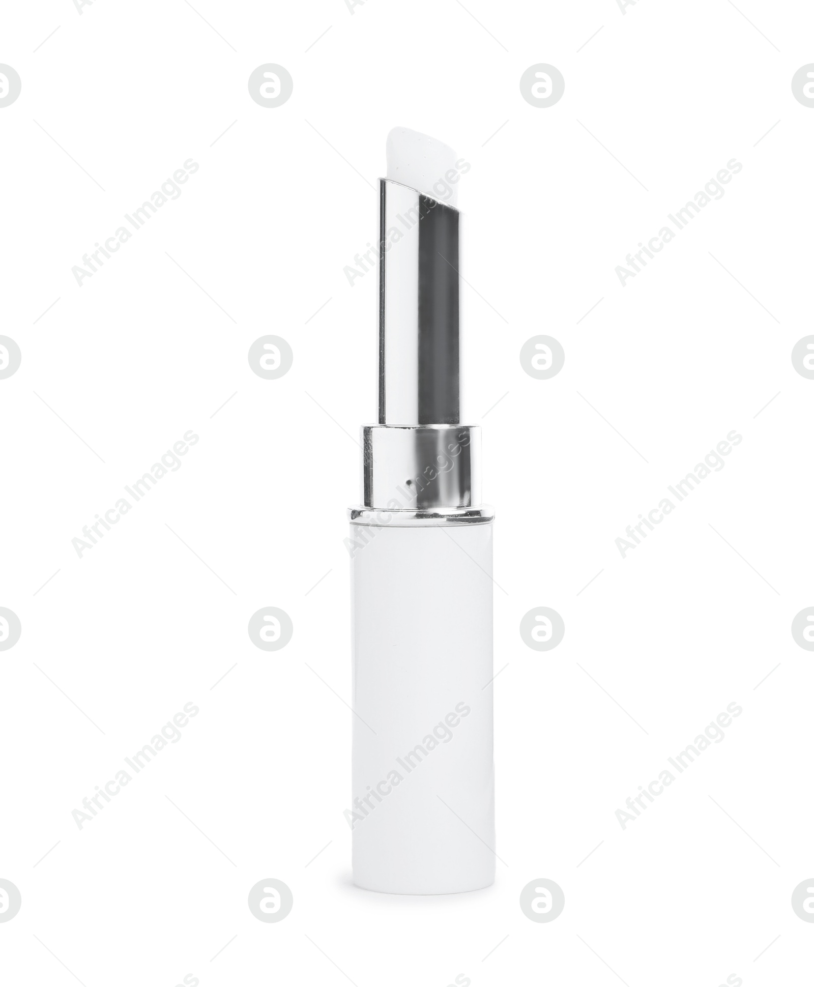 One lipstick isolated on white. Decorative cosmetics Photo of One lipstick isolated on white. Decorative cosmetics